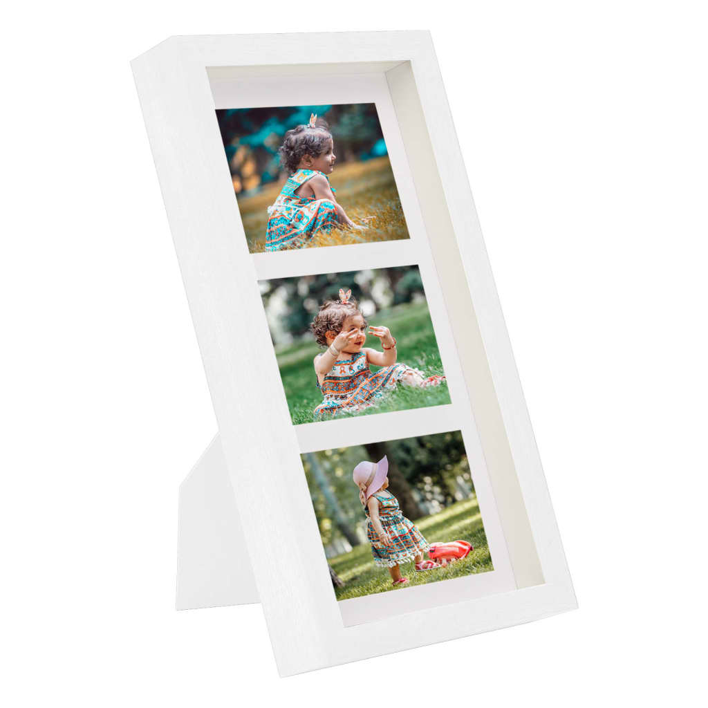 

vidaXL Fotolijsten 3 st voor 3x(10x15 cm) foto 3D 18x35 cm wit