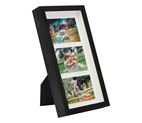 vidaXL Fotolijsten 3 st voor 3x(10x15 cm) foto 3D 18x35 cm zwart