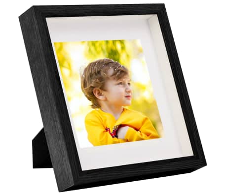 vidaXL Rame foto 3D, 3 buc., negru, 28x28 cm pentru foto 20x20 cm