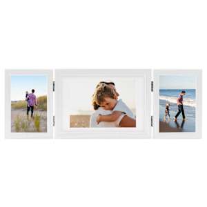 Třídílný fotorámeček bílý 22 x 15 cm + 2 x (10 x 15 cm) - obrázek 2
