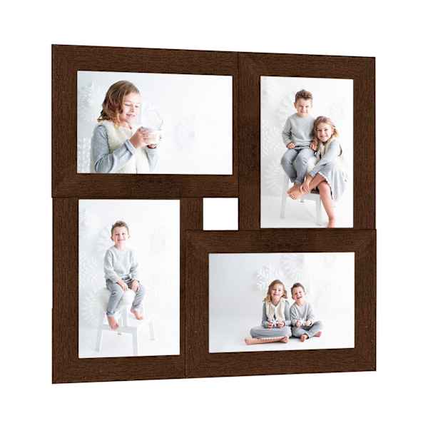 vidaXL kollaaž-pildiraam 4x pildile (13 x 18 cm), tumepruun MDF