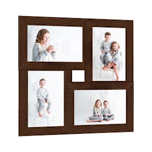 Kolážový fotorámeček na 4 obrázky (13 x 18 cm) tmavě hnědý MDF - obrázek 1