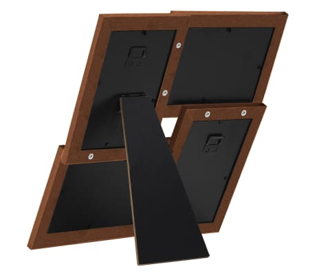 vidaXL Cornice Multipla per 4 Foto 13x18cm Marrone Scuro in MDF, Marrone scuro vidaXL Cornice Multipla per 4 Foto 13x18cm Marrone Scuro in MDF