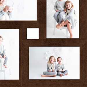 Kolážový fotorámeček na 4 obrázky (13 x 18 cm) tmavě hnědý MDF - obrázek 5