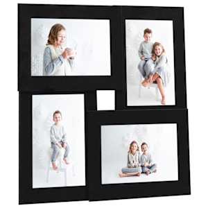 Kolážový fotorámeček na 4 obrázky (10 x 15 cm) černý MDF