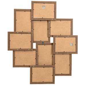 Kolážový fotorámeček na 10×(10x15 cm) obrázek světle hnědý MDF - obrázek 3