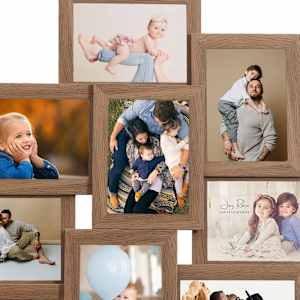 Kolážový fotorámeček na 10×(10x15 cm) obrázek světle hnědý MDF - obrázek 4