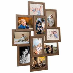 Kolážový fotorámeček na 10×(13x18 cm) obrázek světle hnědý MDF - obrázek 1