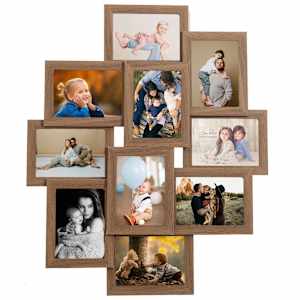 Kolážový fotorámeček na 10×(13x18 cm) obrázek světle hnědý MDF - obrázek 2