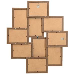 Kolážový fotorámeček na 10×(13x18 cm) obrázek světle hnědý MDF - obrázek 3