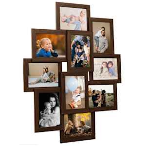 Kolážový fotorámeček na 10x(10x15 cm) obrázek tmavě hnědý MDF - obrázek 1