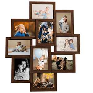 Kolážový fotorámeček na 10x(10x15 cm) obrázek tmavě hnědý MDF - obrázek 2