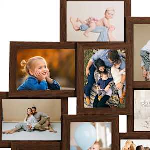 Kolážový fotorámeček na 10x(10x15 cm) obrázek tmavě hnědý MDF - obrázek 4