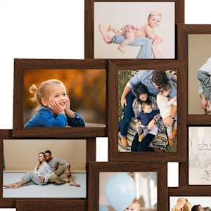 Kolážový fotorámeček na 10x(13x18 cm) obrázek tmavě hnědý MDF - obrázek 4