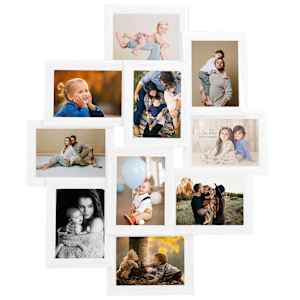 Kolážový fotorámeček na 10 obrázků (10 x 15 cm) bílý MDF - obrázek 2