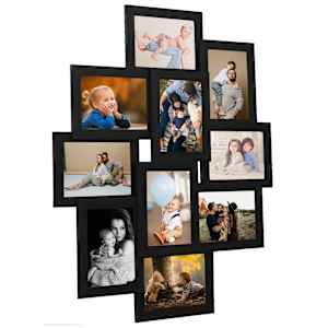 Kolážový fotorámeček na 10 obrázků (10 x 15 cm) černý MDF - obrázek 1