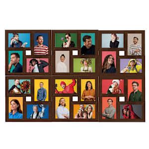 vidaXL Collage de cadres photo de photo 24x(13x18 cm) Marron fonc&eacute; MDF