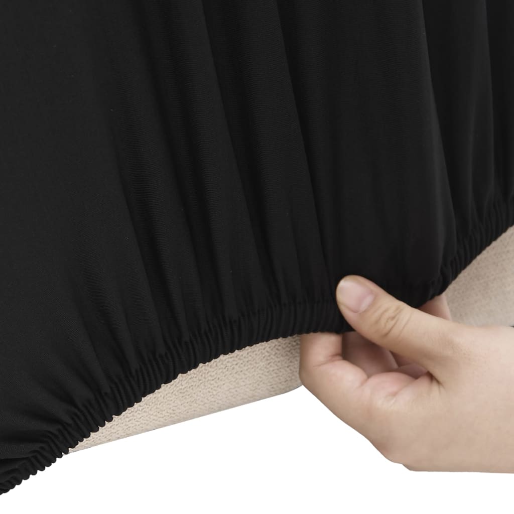 Strečový potah na pohovku černý polyesterový žerzej