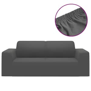 Strečový potah na 2místnou pohovku antracitový polyester žerzej - obrázek 2