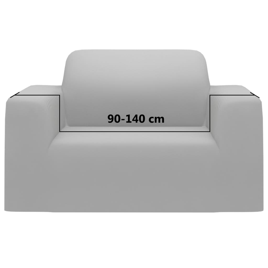 Stretch Couch Slipcover Grey Polyester Jersey VidaXL 17 width=274