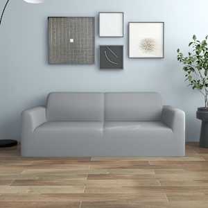 Raztegljiva prevleka za kavč dvosed siva poliester jersey