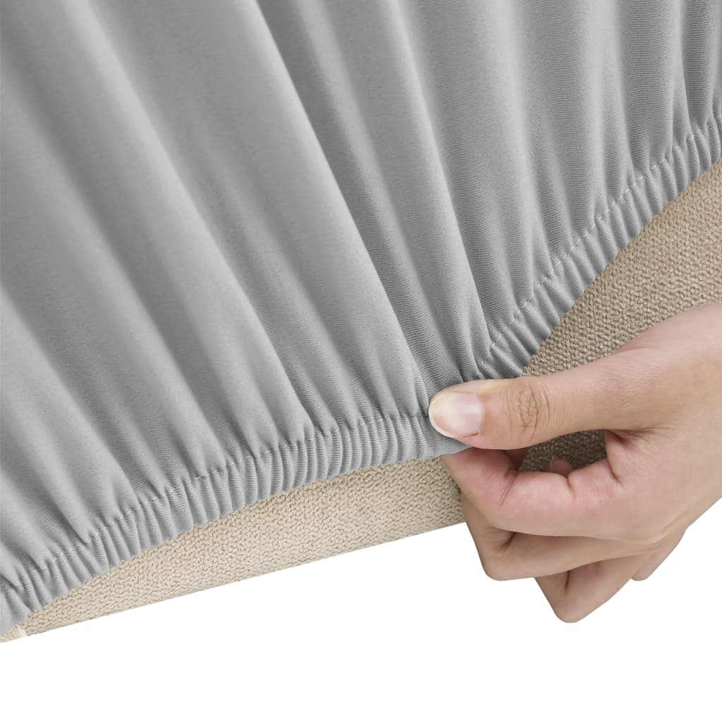 

vidaXL Driezitsbankhoes stretch polyester jersey grijs