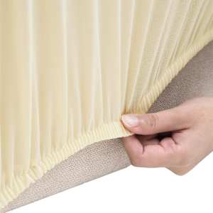 Strečový potah na čtyřmístnou pohovku krémový polyester žerzej - obrázek 4