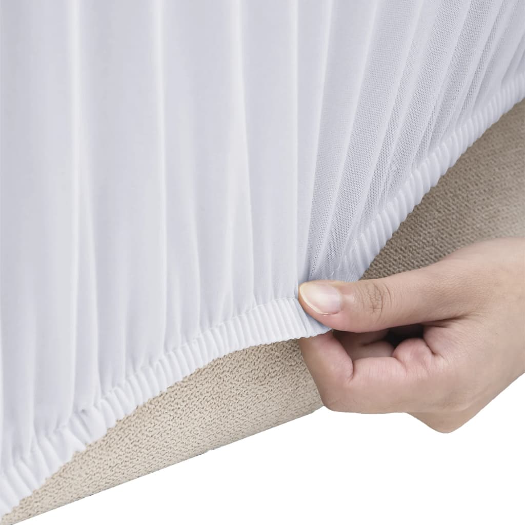 

vidaXL Bankhoes stretch polyester jersey wit