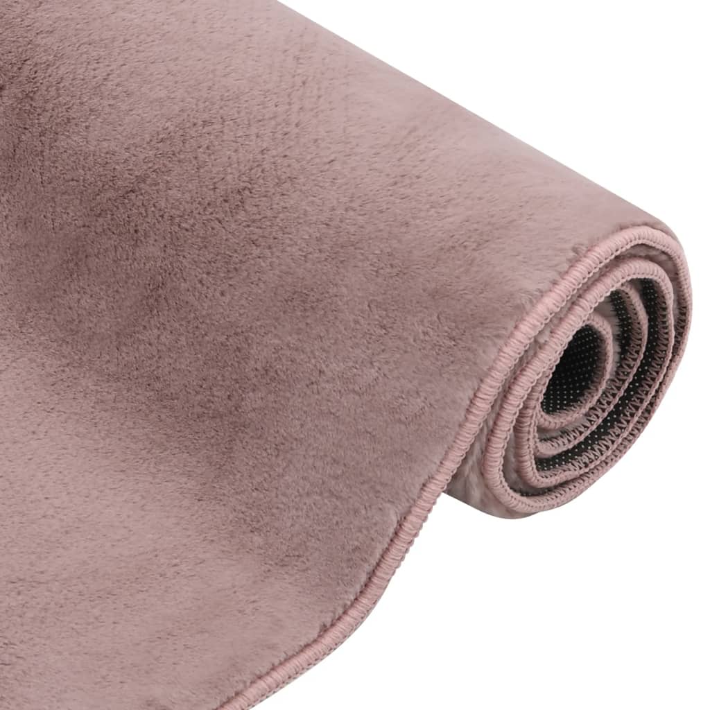 vidaXL Covor, roz învechit, 200×300 cm, blană ecologică de iepure Covoare