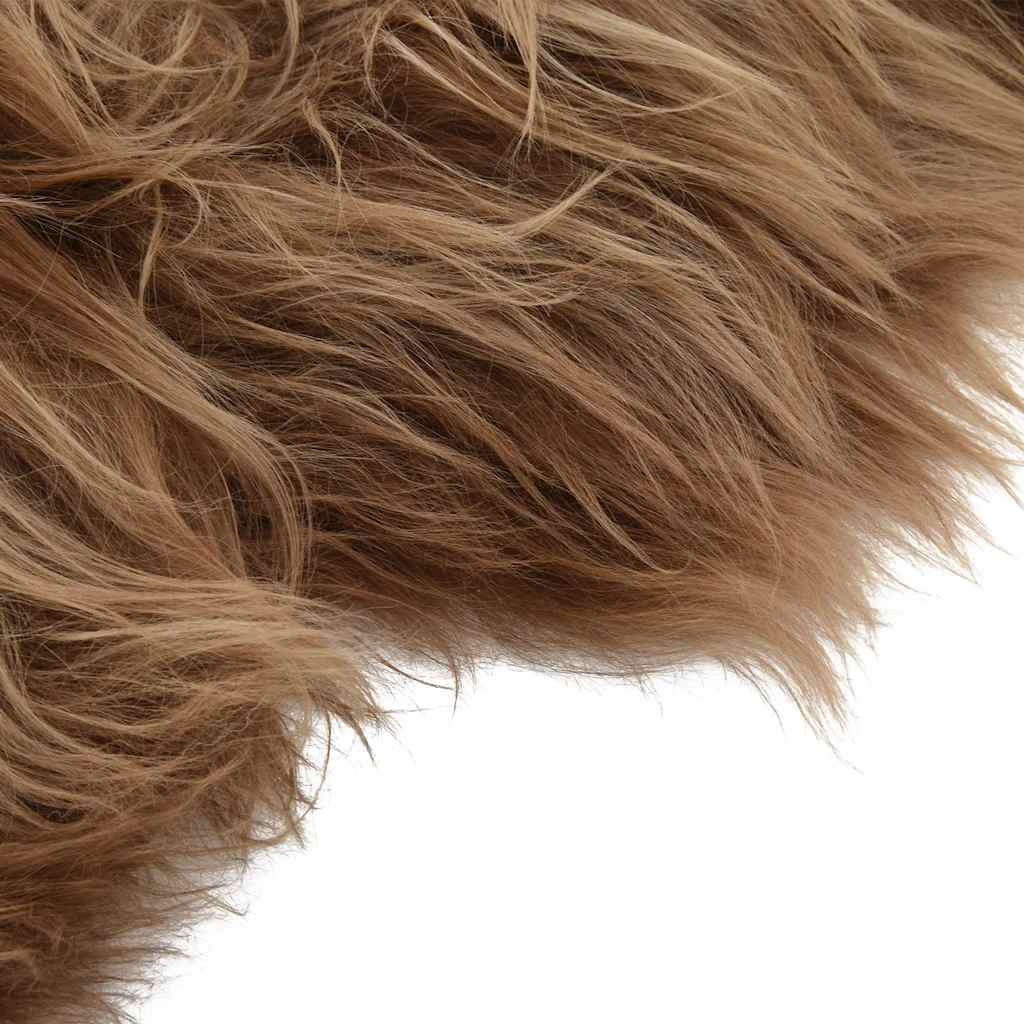 vidaXL Stoelhoes IJslander schapenvacht 70x110 cm bruin afbeelding