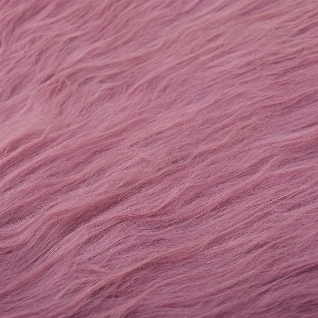 vidaXL Stoltrekk i islandsk saueskinn rosa 70x110 cm