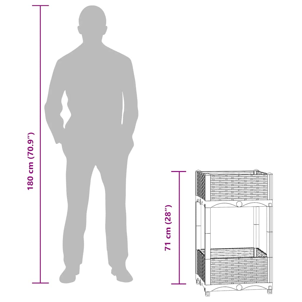 Plantenbak verhoogd 40x40x71 cm polypropyleen image 7