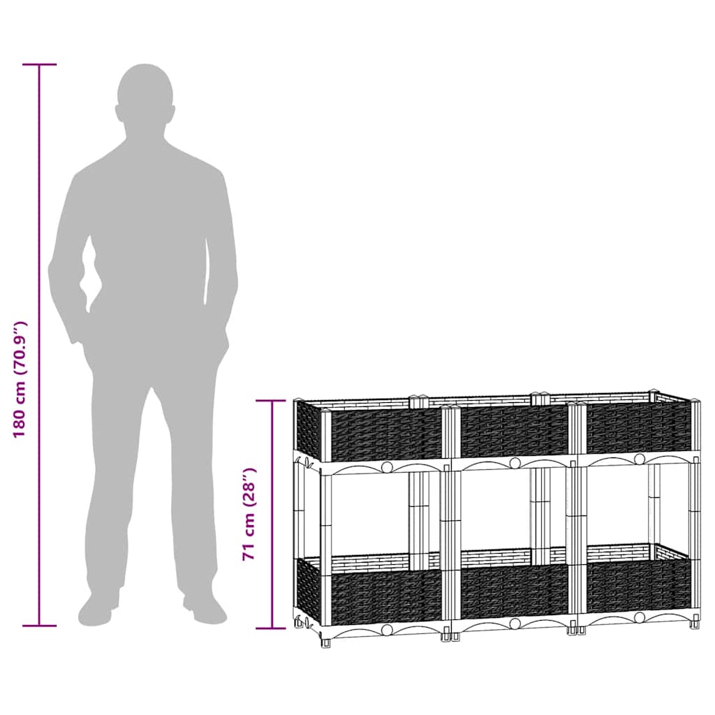 Visoka greda 120x40x71 cm polipropilen - slika 8
