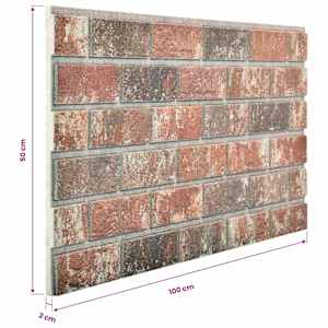 Nástěnné panely 10 pcs Tmavě hnědá a šedá 100 x 50 cm EPS pěna - obrázek 4