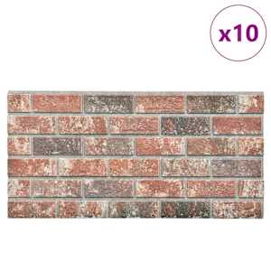 Nástěnné panely 10 pcs Tmavě hnědá a šedá 100 x 50 cm EPS pěna - obrázek 2