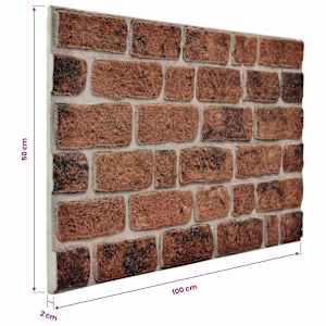 Nástěnné panely 10 pcs Hnědá cihla 100 x 50 cm EPS pěna - obrázek 5