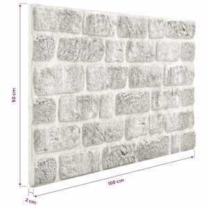 Nástěnné panely 10 pcs Světle šedá 100 x 50 cm EPS pěna - obrázek 4