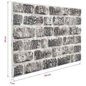 Nástěnné panely 10 pcs Tmavě šedá a bílá 100 x 50 cm EPS pěna - obrázek 5