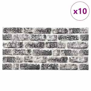 Nástěnné panely 10 pcs Tmavě šedá a bílá 100 x 50 cm EPS pěna - obrázek 2