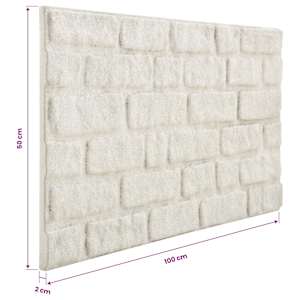 Nástěnné panely 10 pcs Bílá 100 x 50 cm EPS pěna - obrázek 5