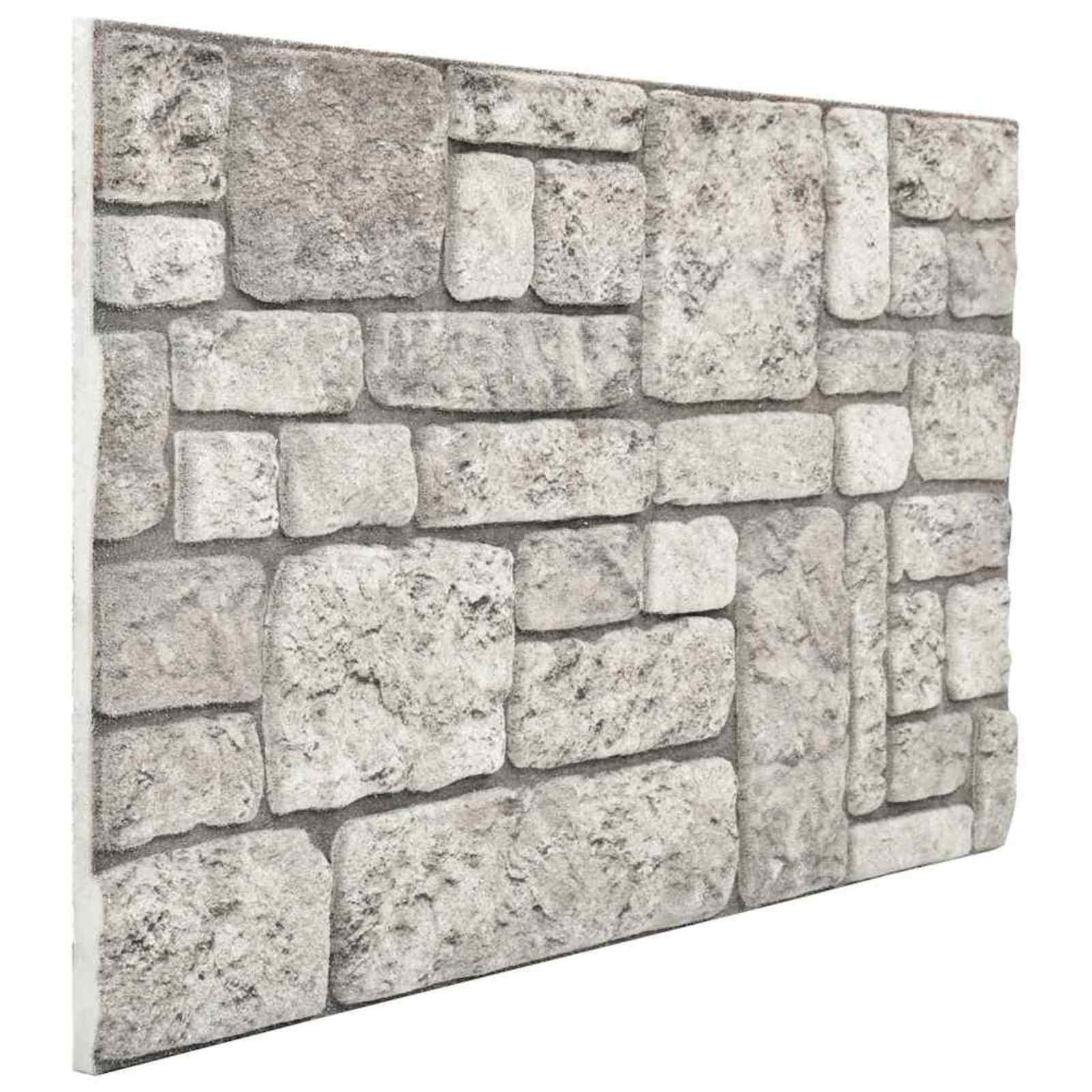 vidaXL Panouri de perete 10 pcs Gri 100 x 50 cm Spumă EPS