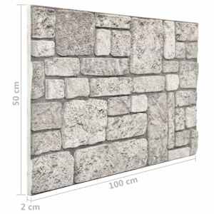 Nástěnné panely 10 pcs Šedá 100 x 50 cm EPS pěna - obrázek 5