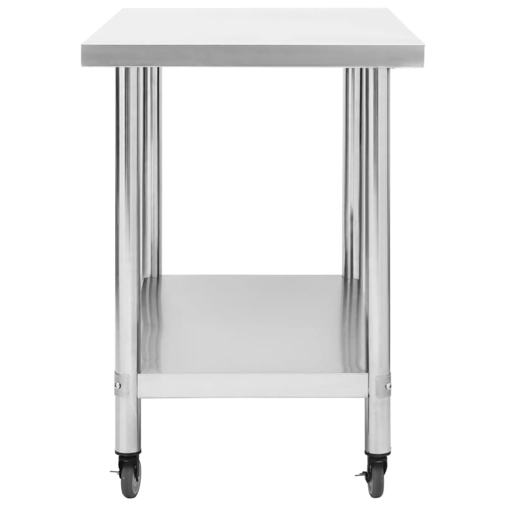 Kuchyňský pracovní stůl s kolečky 100x60x85 cm nerezová ocel