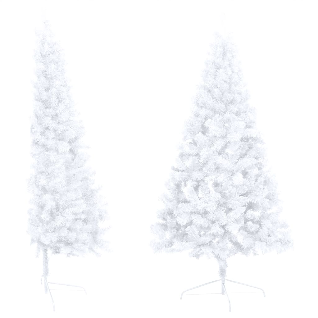 Schepsel symbool Eindig Kunstkerstboom met LED's en standaard half 240 cm PVC wit - Senzadeal