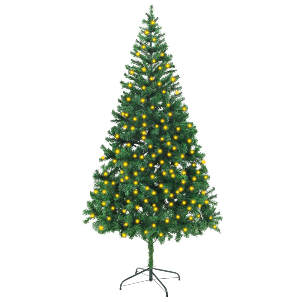 Umělý vánoční stromek s LED diodami 210 cm 910 větví