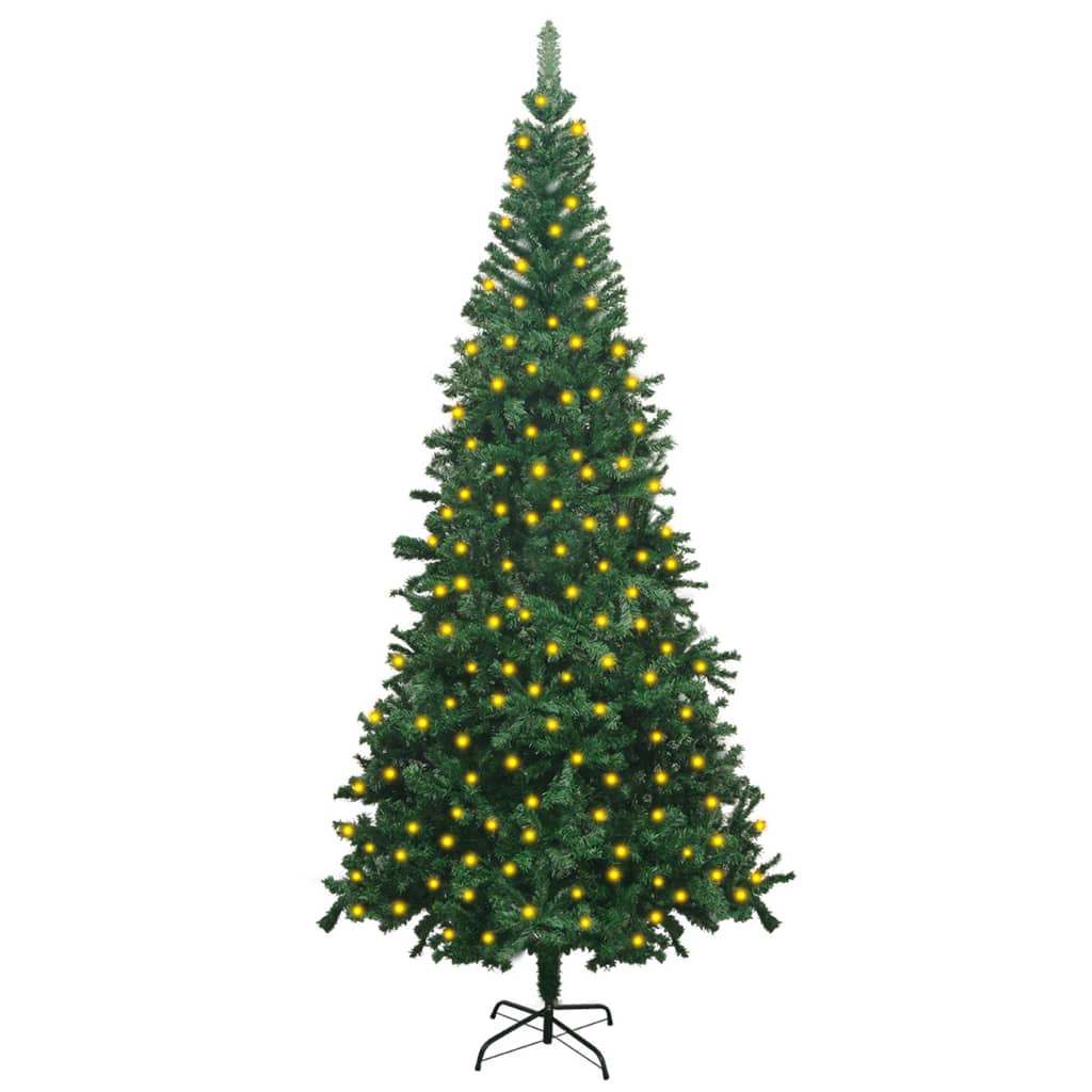 Image of vidaXL Artificial Pre-lit Christmas Tree L 240 cm Green