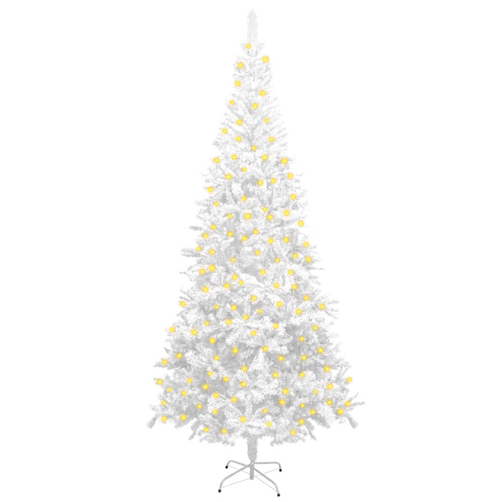 Umělý vánoční stromek s LED diody L 240 cm bílý