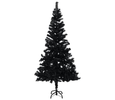 vidaXL Artificial Pre-lit Christmas Tree with Stand Black 47.2" PVC