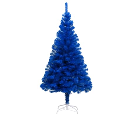 vidaXL Artificial Pre-lit Christmas Tree with Stand Blue 210 cm PVC