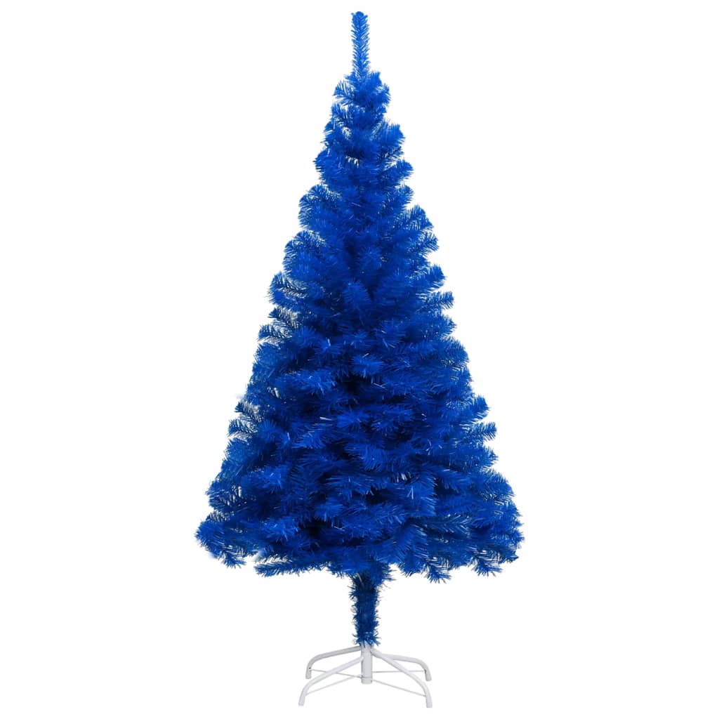 Umělý vánoční stromek s LED diodami a stojanem modrý 240 cm PVC